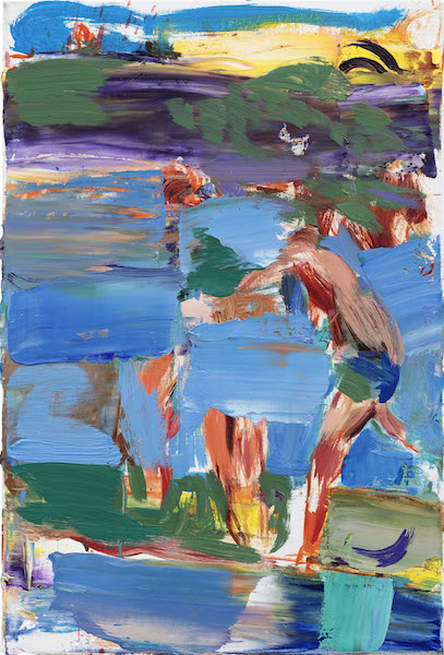Sebastian Hosu: Wave Catcher I, 2020, 
Öl auf Leinwand, 68 x 45 cm 

